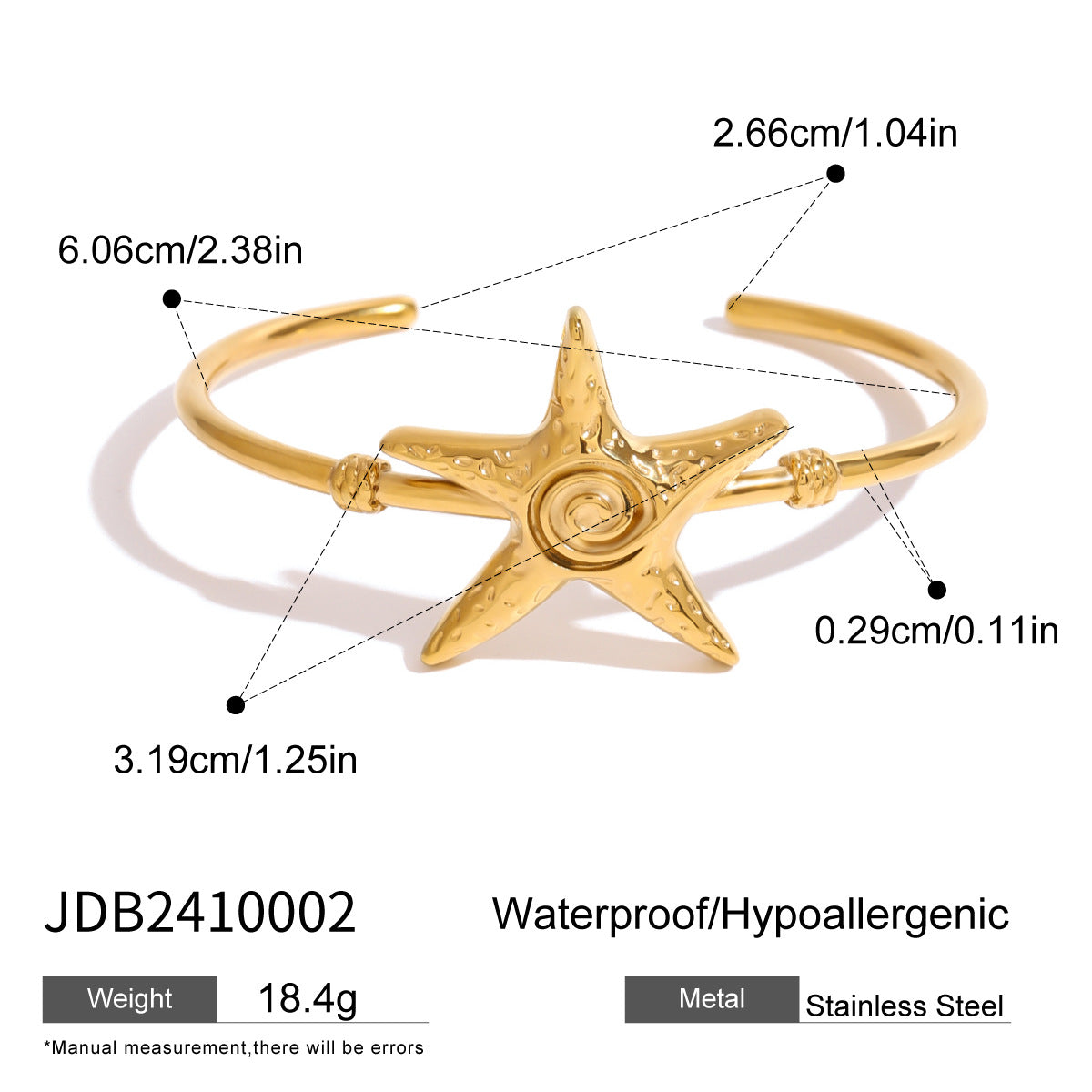 Gold Starfish Statement Bracelet