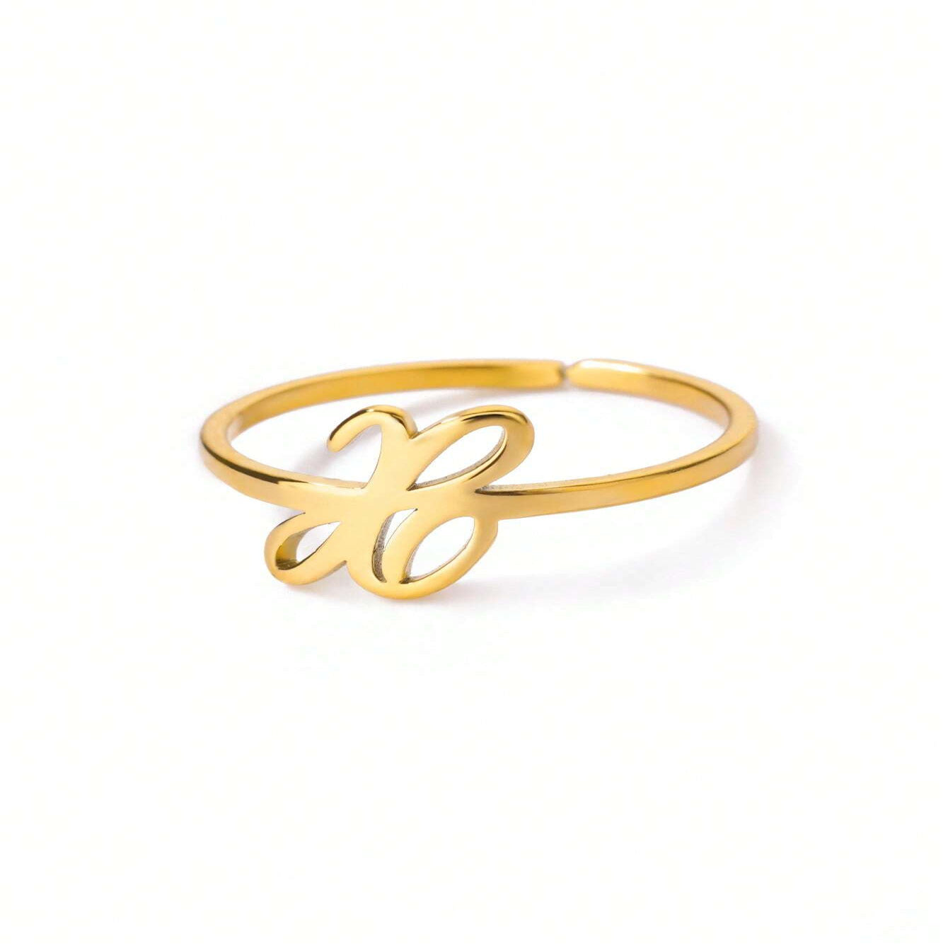 Letter Gold Adjustable Initial Ring