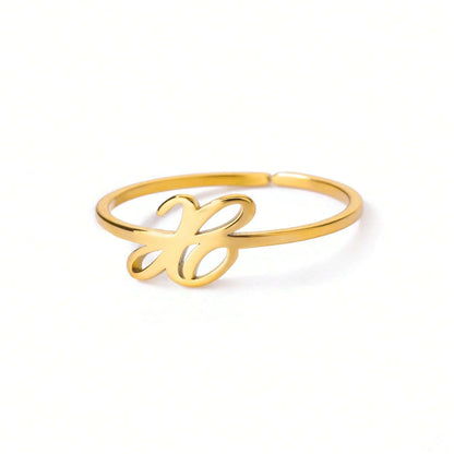 Letter Gold Adjustable Initial Ring