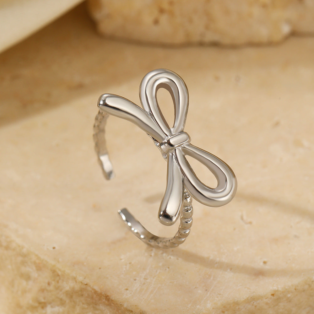 Minimalist Bow Adjustable Ring