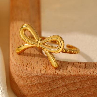 Minimalist Bow Adjustable Ring