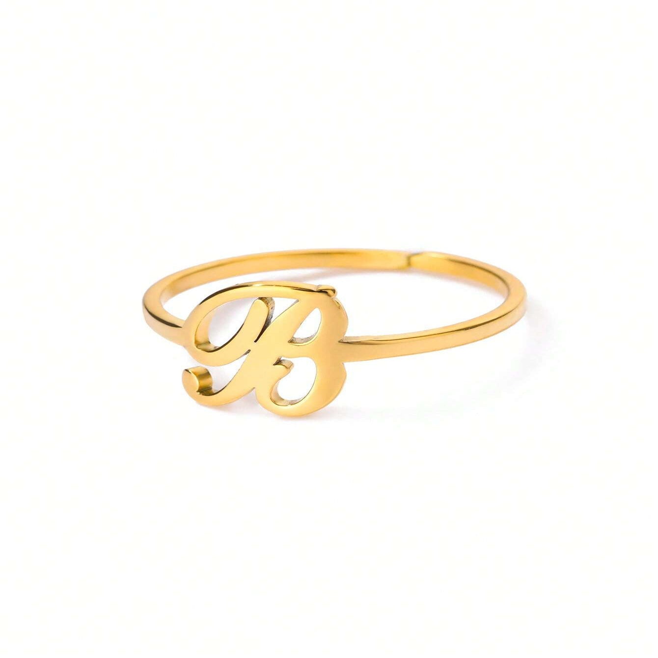 Letter Gold Adjustable Initial Ring