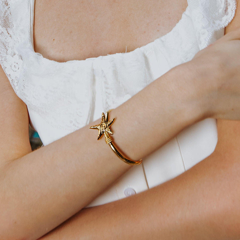 Gold Starfish Statement Bracelet