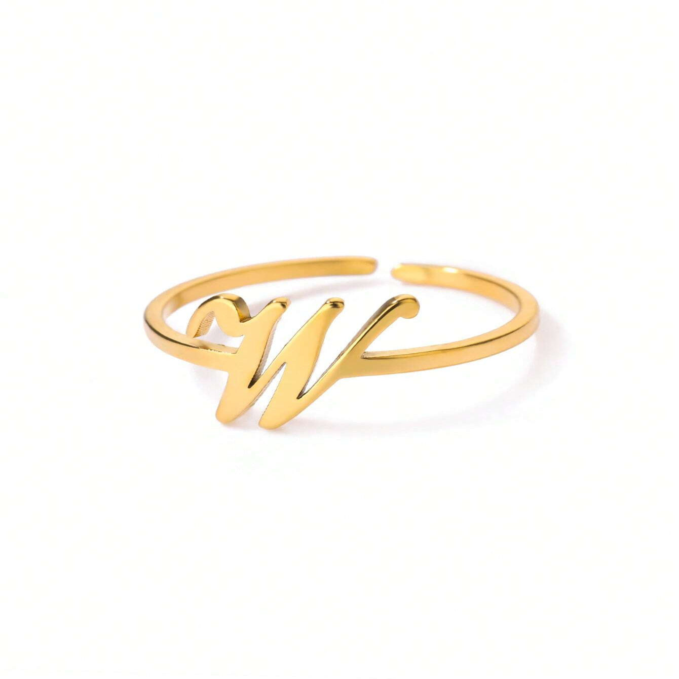Letter Gold Adjustable Initial Ring