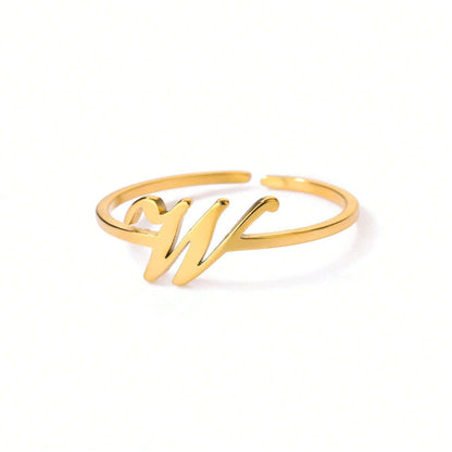 Letter Gold Adjustable Initial Ring