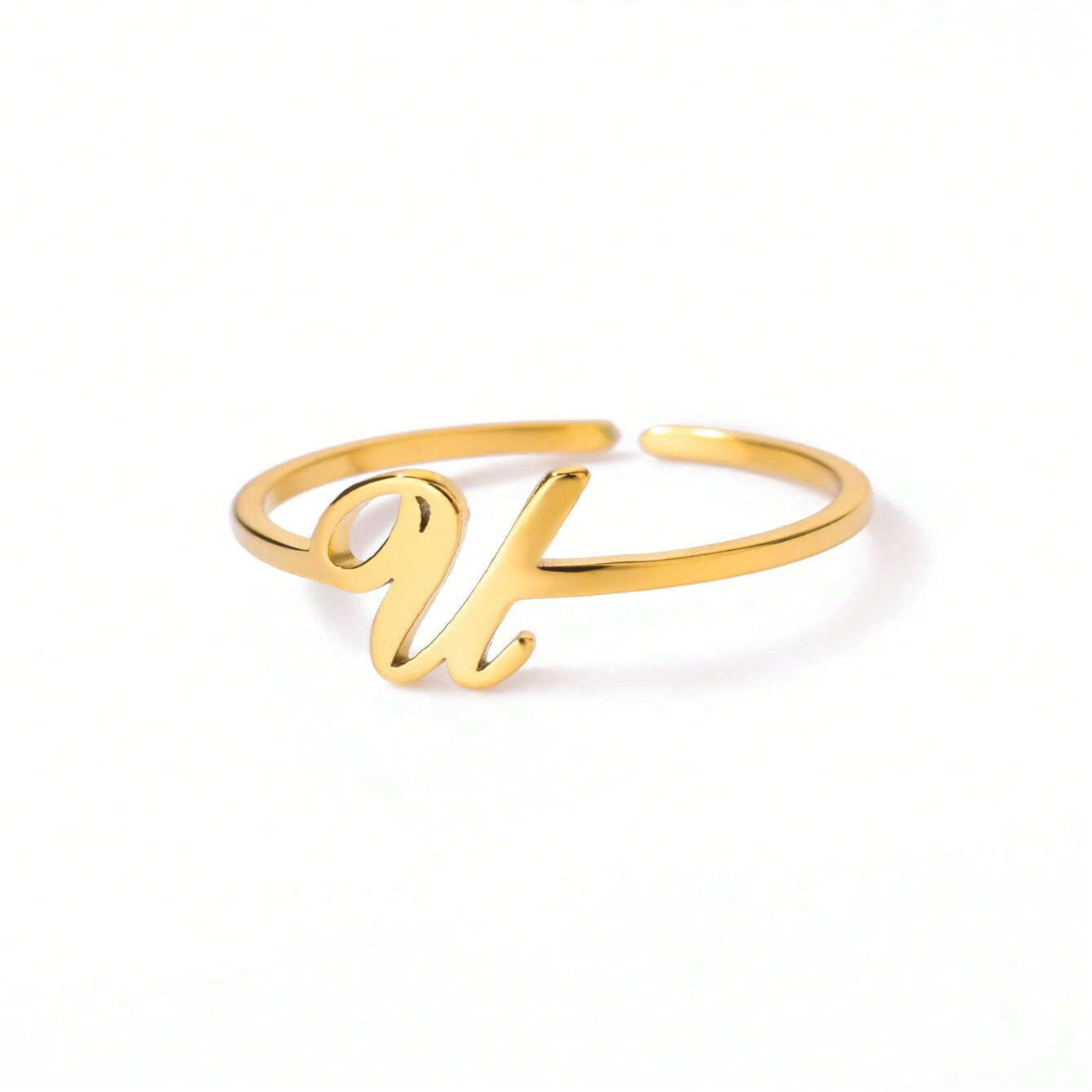 Letter Gold Adjustable Initial Ring