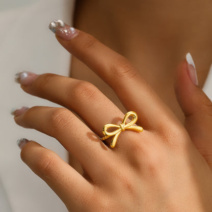 Minimalist Bow Adjustable Ring