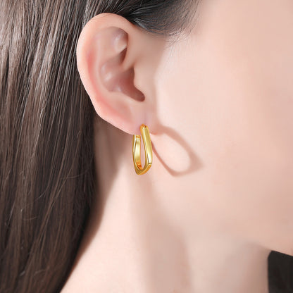 Sleek U-Shaped Hoop Earrings