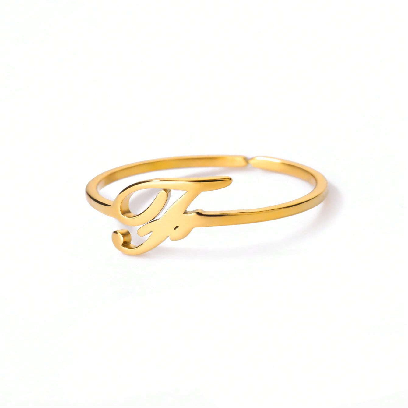 Letter Gold Adjustable Initial Ring