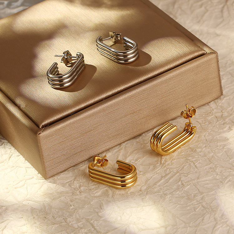 Sculpted Stack Hoop Earrings
