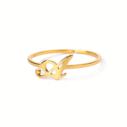 Letter Gold Adjustable Initial Ring