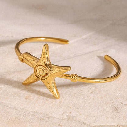 Gold Starfish Statement Bracelet
