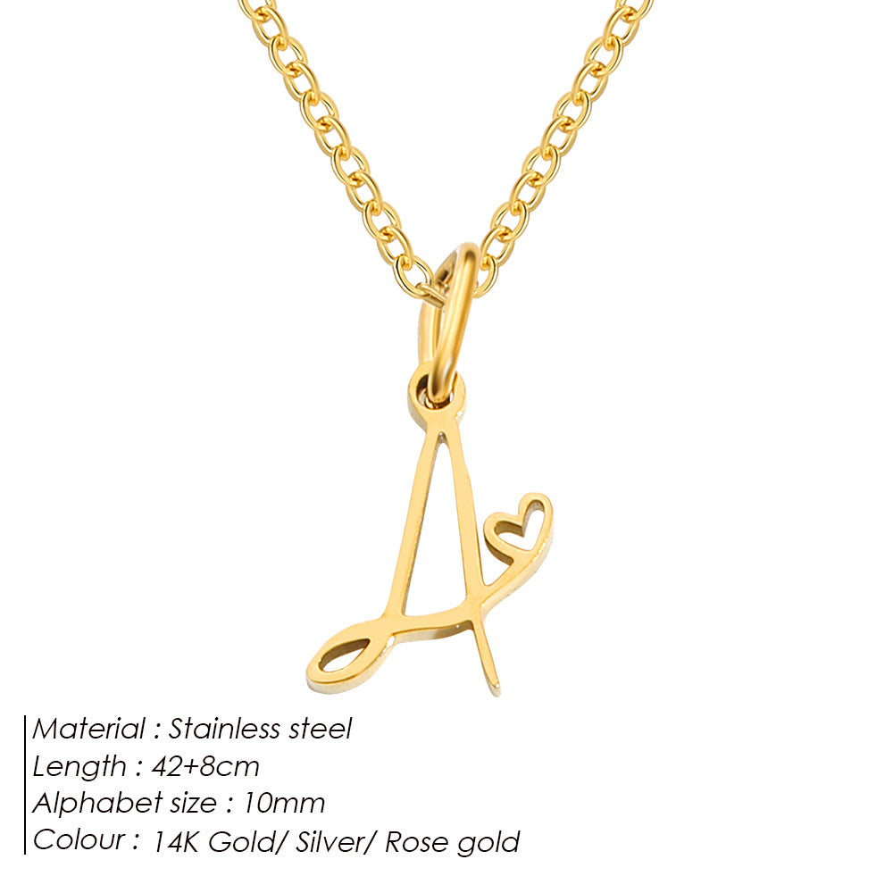 Personalized Initial Heart Necklace – Gold or Silver