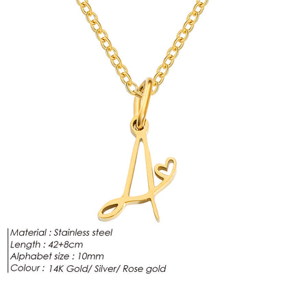 Personalized Initial Heart Necklace – Gold or Silver