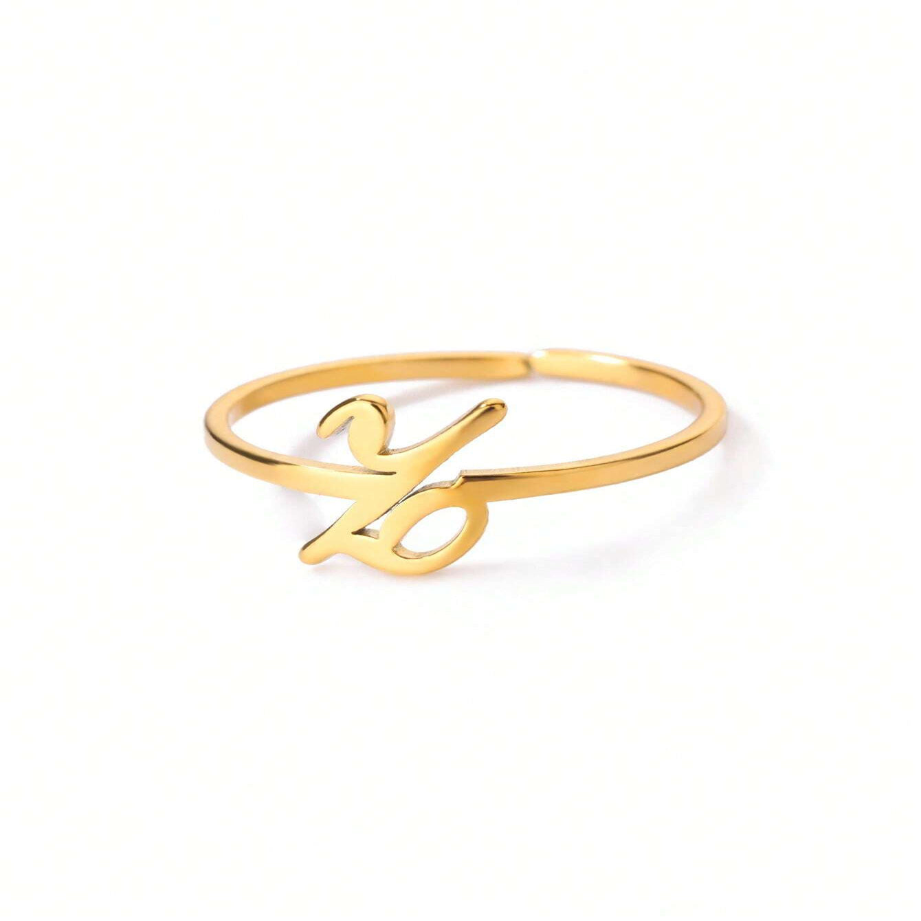 Letter Gold Adjustable Initial Ring