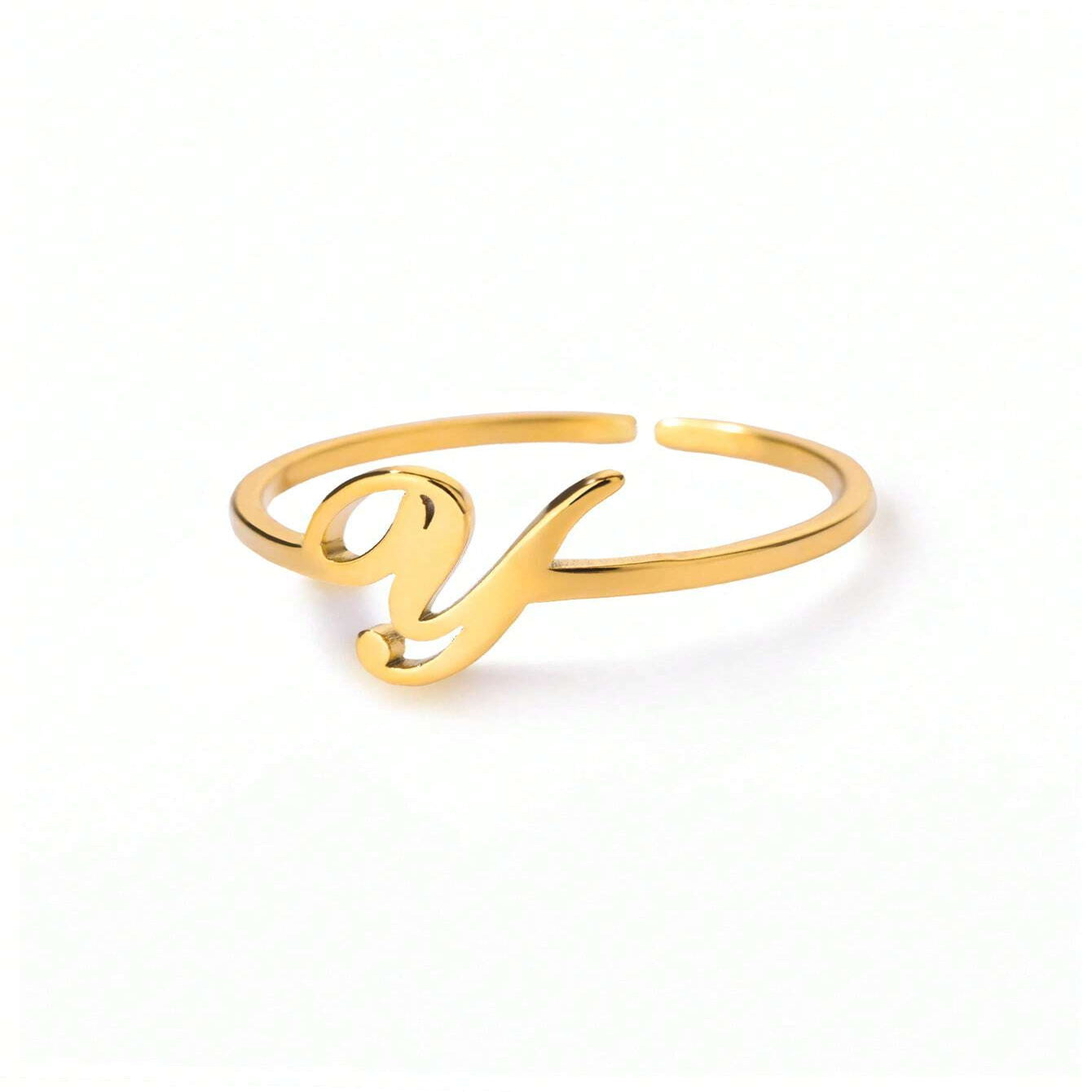 Letter Gold Adjustable Initial Ring