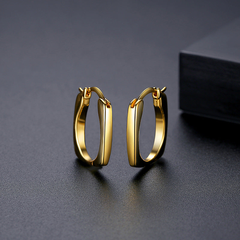 Sleek U-Shaped Hoop Earrings