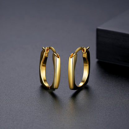 Sleek U-Shaped Hoop Earrings