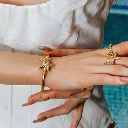 Gold Starfish Statement Bracelet