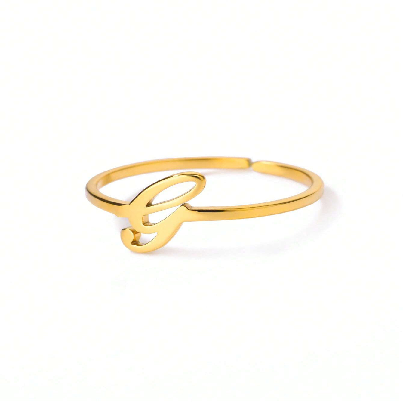 Letter Gold Adjustable Initial Ring
