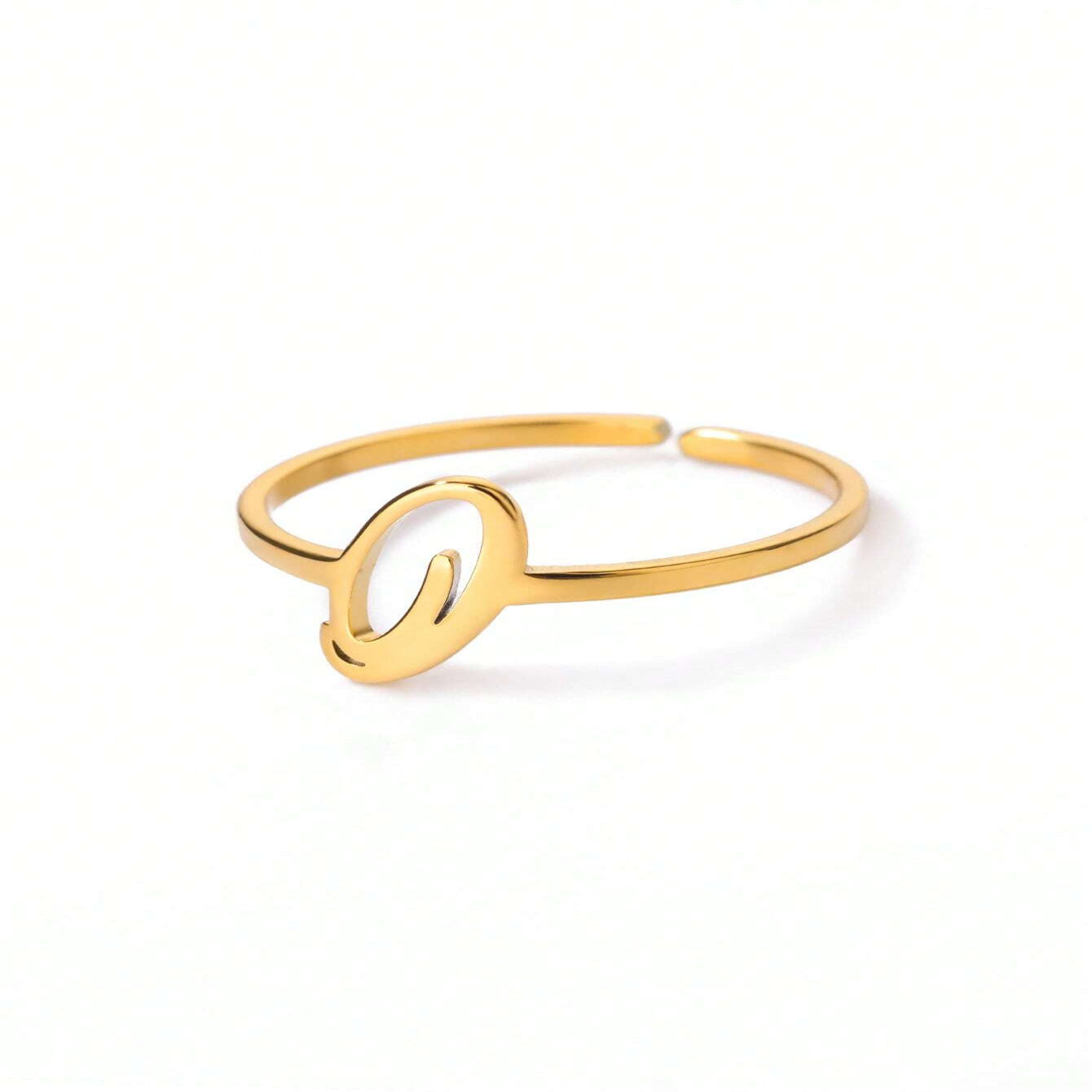 Letter Gold Adjustable Initial Ring