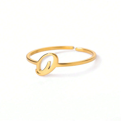 Letter Gold Adjustable Initial Ring