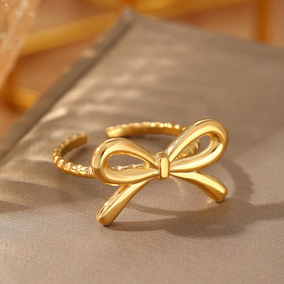 Minimalist Bow Adjustable Ring