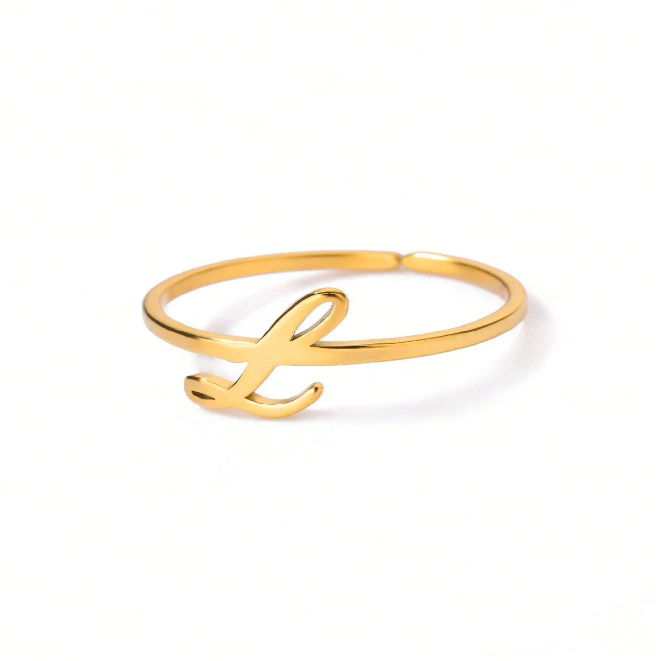 Letter Gold Adjustable Initial Ring