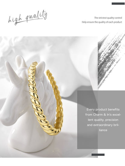 Twisted Elegance Cuff Bracelet – Gold or Silver
