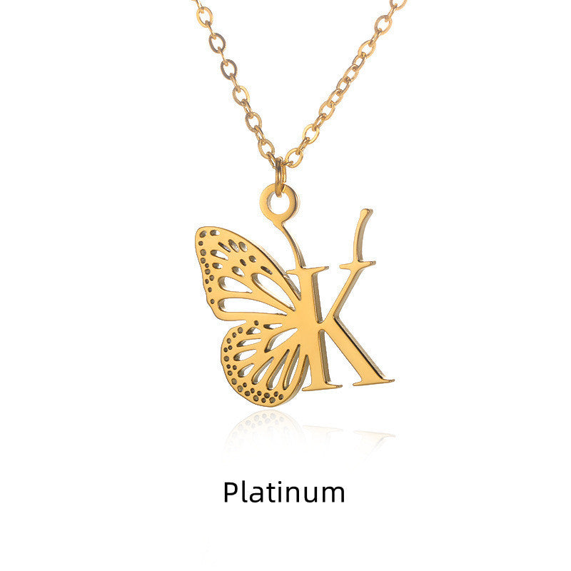 Initial Butterfly Necklace – Personalized Wings