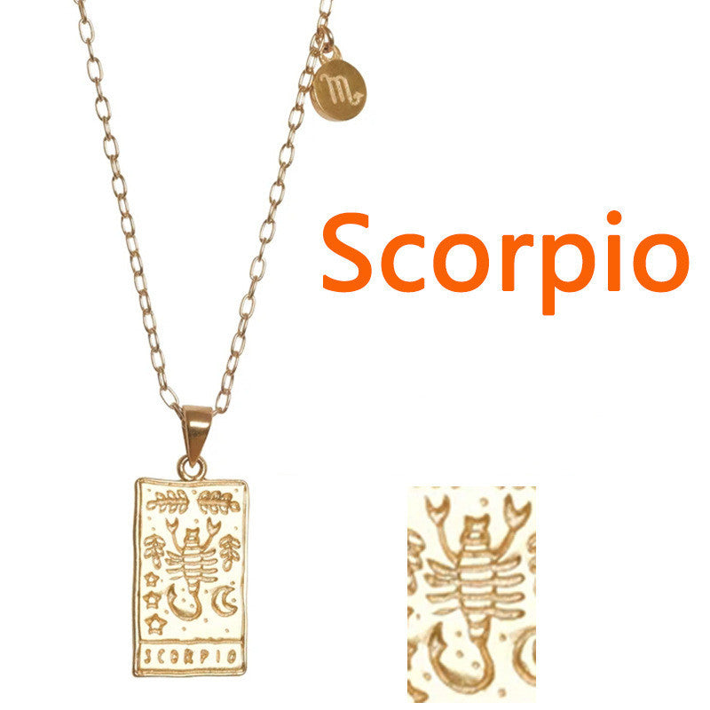Zodiac Sign Pendant Necklace – 12 Constellations in Gold