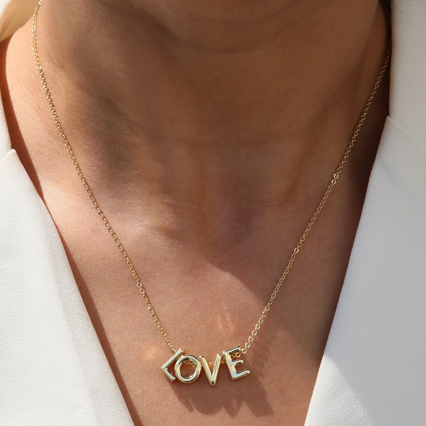 Minimalist Gold Initial Necklace – A-Z Letters