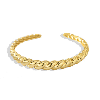Twisted Elegance Cuff Bracelet – Gold or Silver
