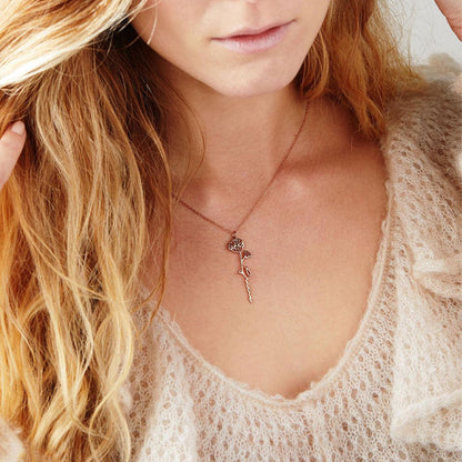 Birth Flower Name Necklace – Personalized Floral Pendant