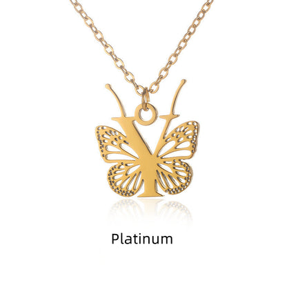 Initial Butterfly Necklace – Personalized Wings