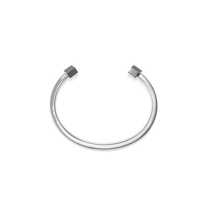 Minimalist Open Cuff Hexagon Bracelet