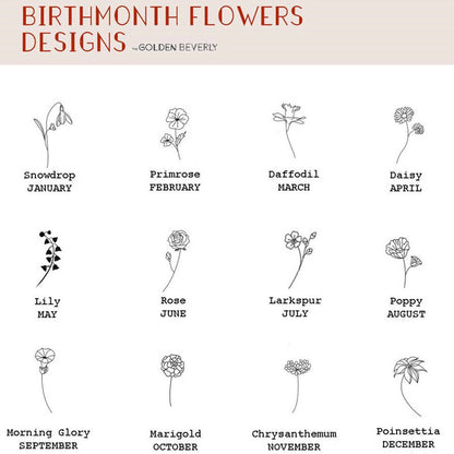 Birth Flower Name Necklace – Personalized Floral Pendant