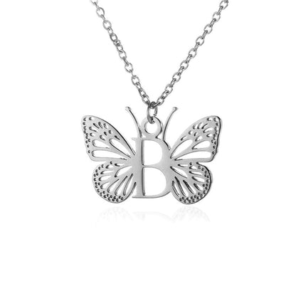 Initial Butterfly Necklace – Personalized Wings