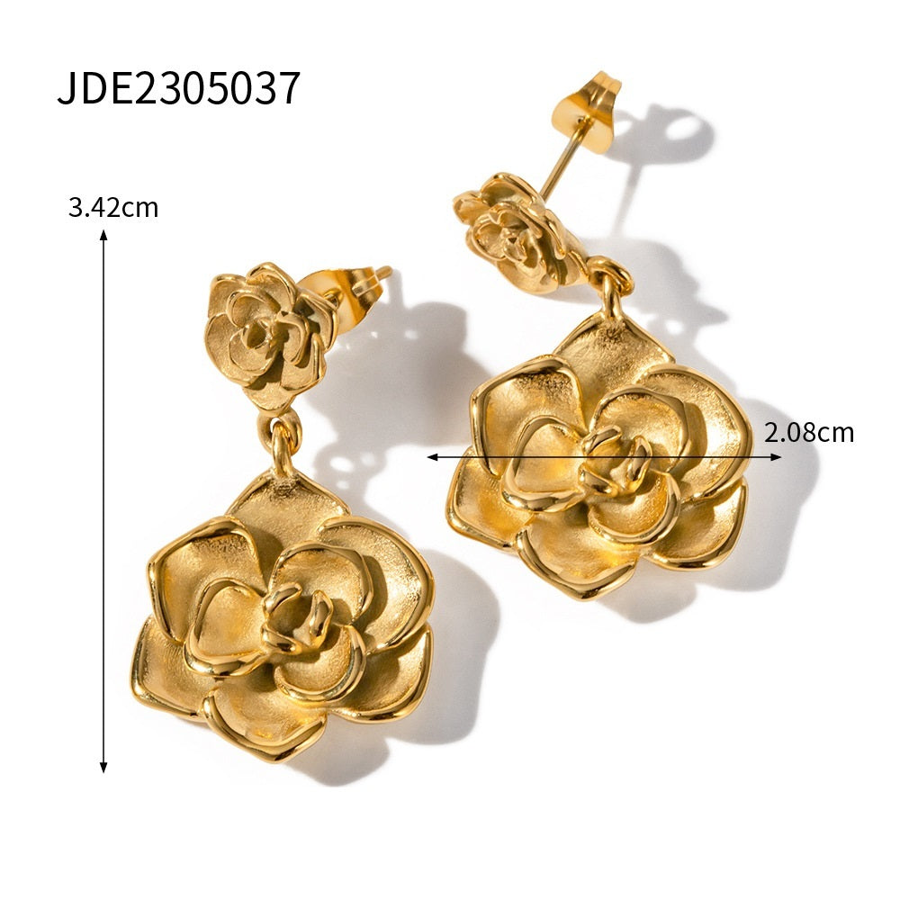 Bold Bloom Rose Drop Earrings