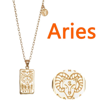 Zodiac Sign Pendant Necklace – 12 Constellations in Gold