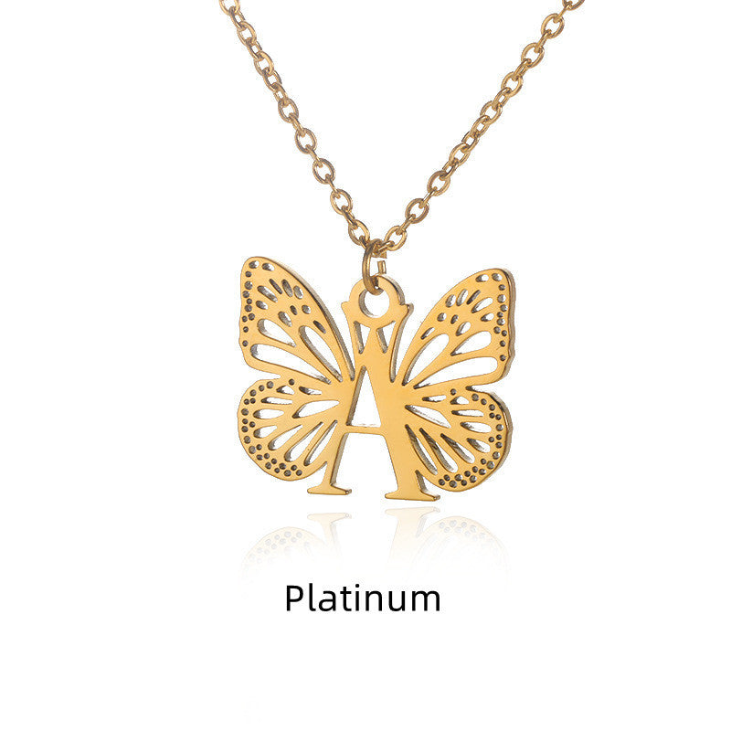 Initial Butterfly Necklace – Personalized Wings