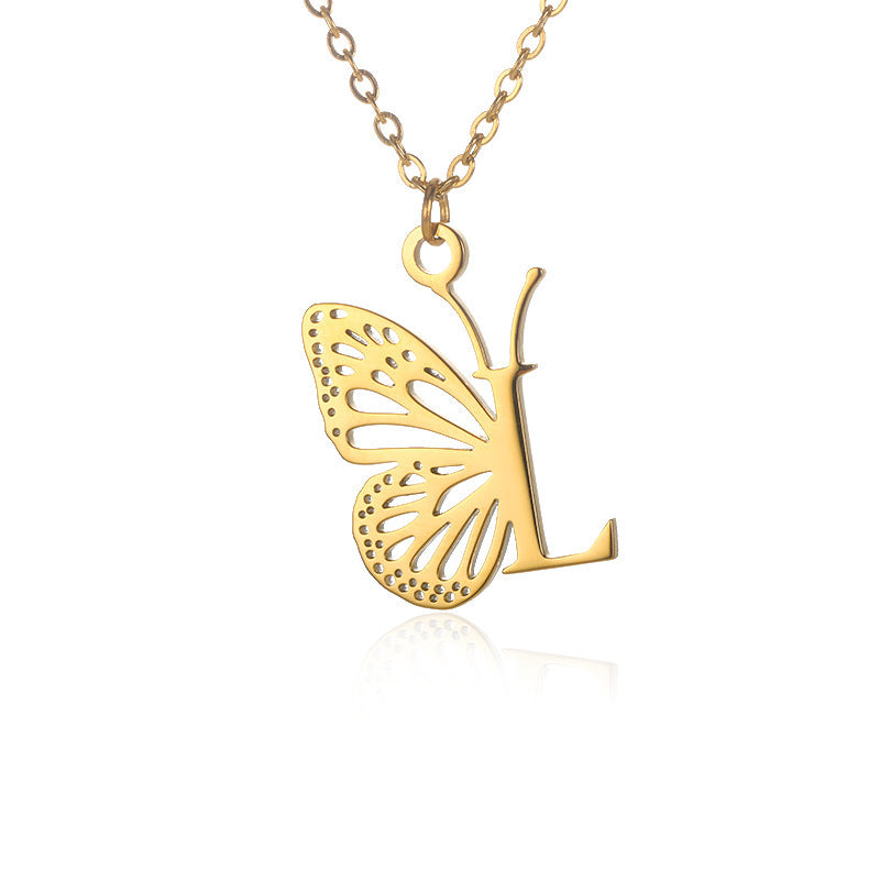 Initial Butterfly Necklace – Personalized Wings