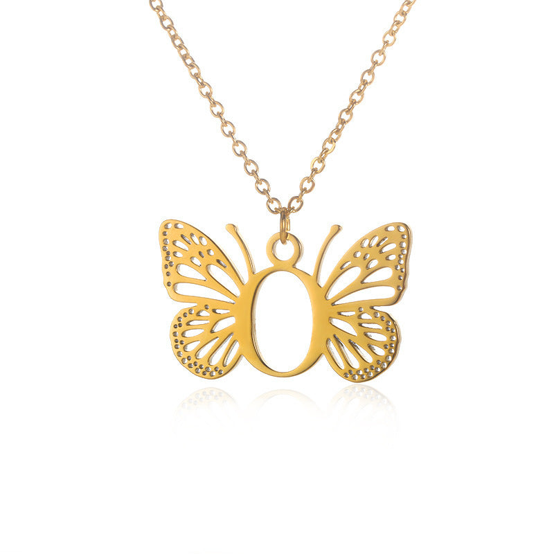 Initial Butterfly Necklace – Personalized Wings
