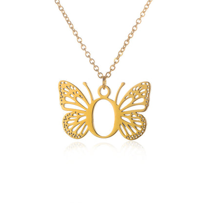Initial Butterfly Necklace – Personalized Wings