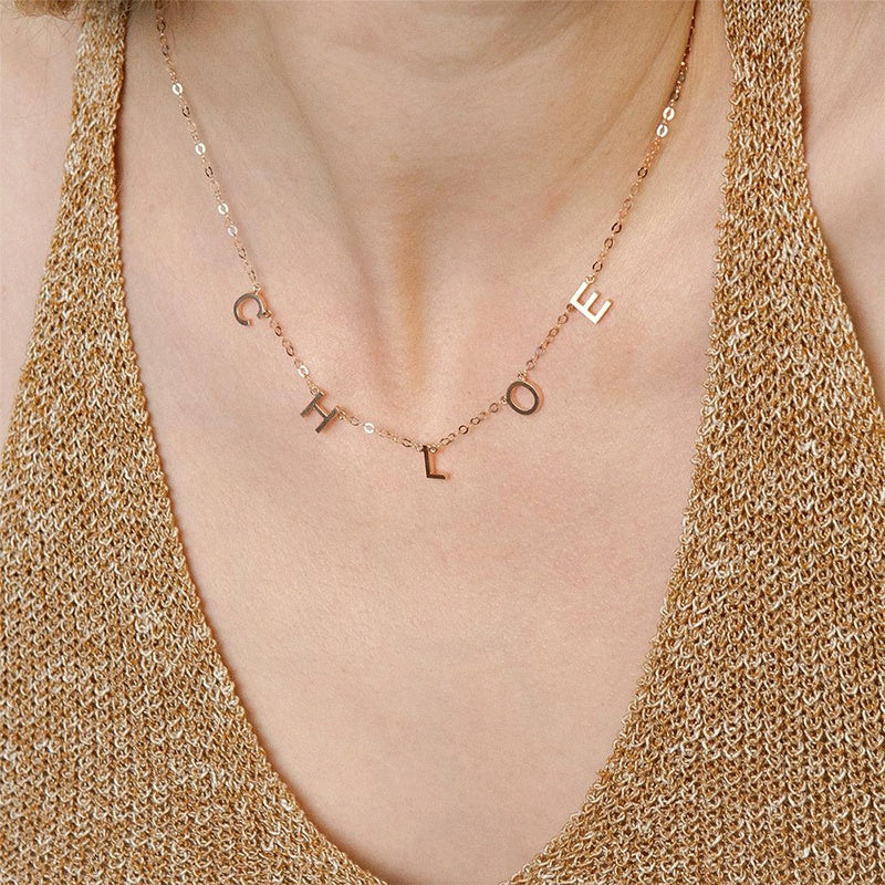 Minimalist Custom Name Letter Necklace