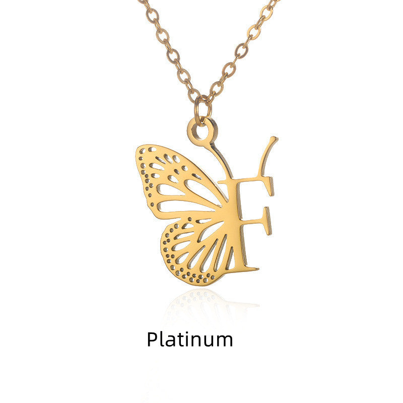 Initial Butterfly Necklace – Personalized Wings
