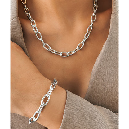Bold Link Chain Necklace & Bracelet Set