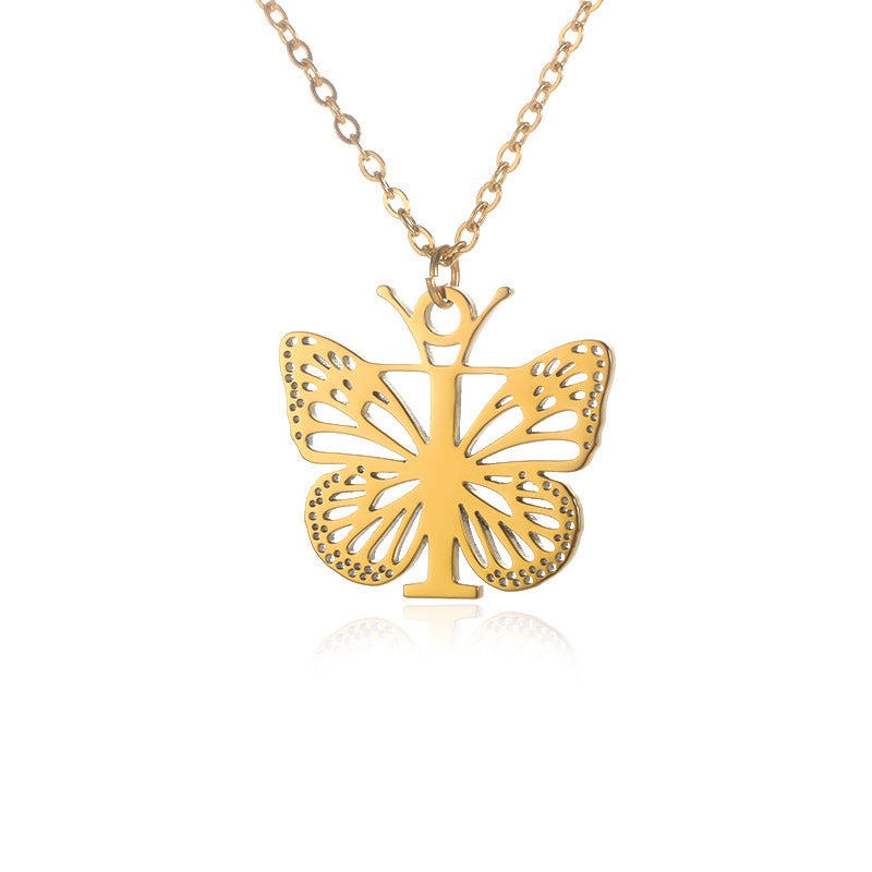 Initial Butterfly Necklace – Personalized Wings