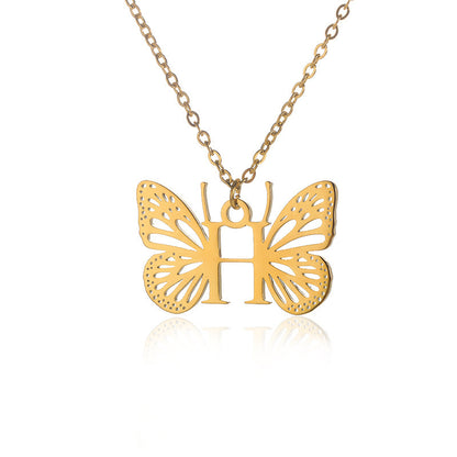 Initial Butterfly Necklace – Personalized Wings