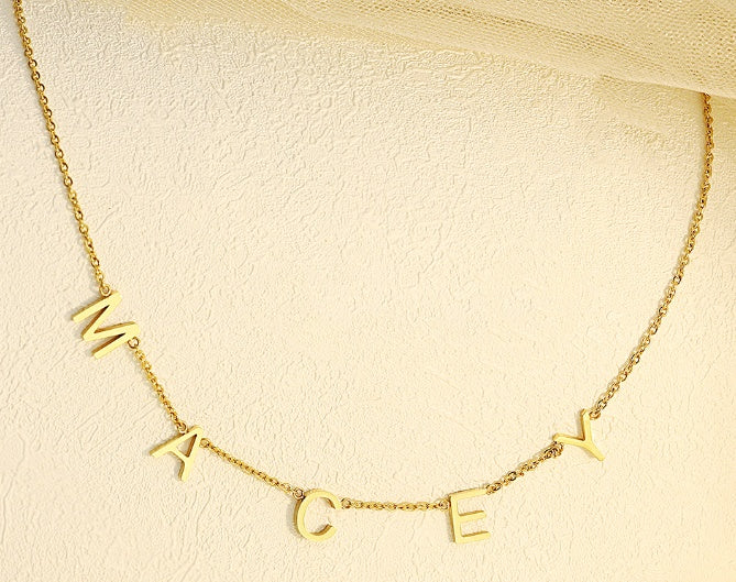Minimalist Custom Name Letter Necklace